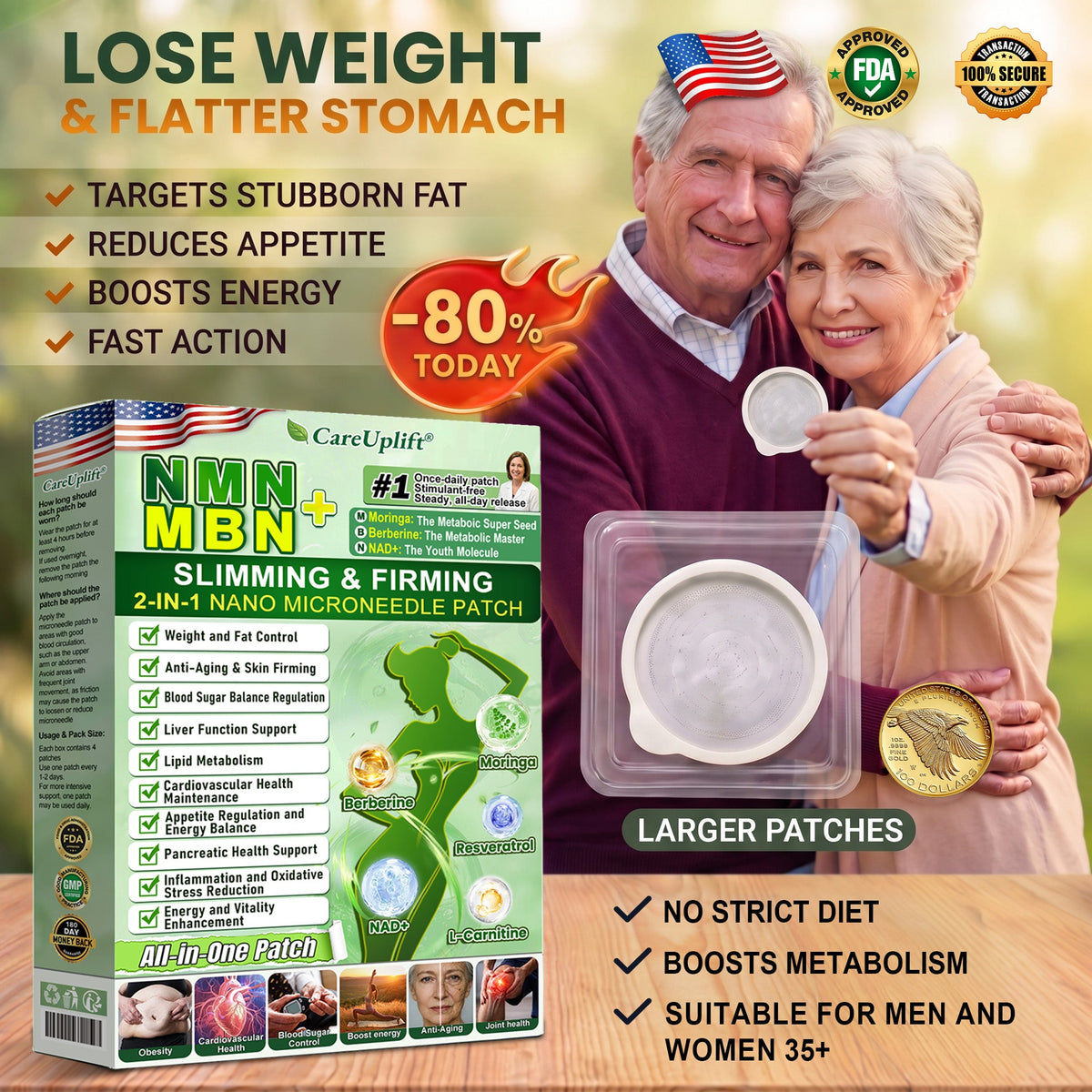 👩‍⚕️🇺🇲𝐂𝐚𝐫𝐞𝐔𝐩𝐥𝐢𝐟𝐭® 𝑴𝒐𝒓𝒊𝒏𝒈𝒂 & 𝑩𝒆𝒓𝒃𝒆𝒓𝒊𝒏𝒆 𝑺𝑳𝑰𝑴𝑴𝑰𝑵𝑮 & 𝑭𝑰𝑹𝑴𝑰𝑵𝑮 2-𝑰𝑵-1 𝑵𝑨𝑵𝑶 𝑴𝑰𝑪𝑹𝑶𝑵𝑬𝑬𝑫𝑳𝑬 𝑷𝑨𝑻𝑪𝑯 𝑴 𝑾𝒆𝒊𝒈𝒉𝒕 𝒂𝒏𝒅 𝑭𝒂𝒕 𝑪𝒐𝒏𝒕𝒓𝒐𝒍