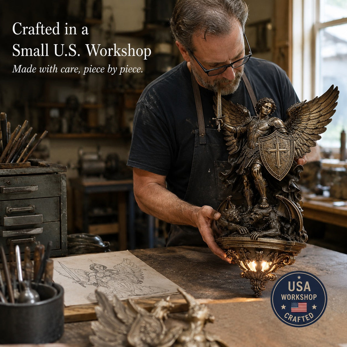 🔥Last Day 35% OFF🔥 St. Michael Guardian Angel Wall Light