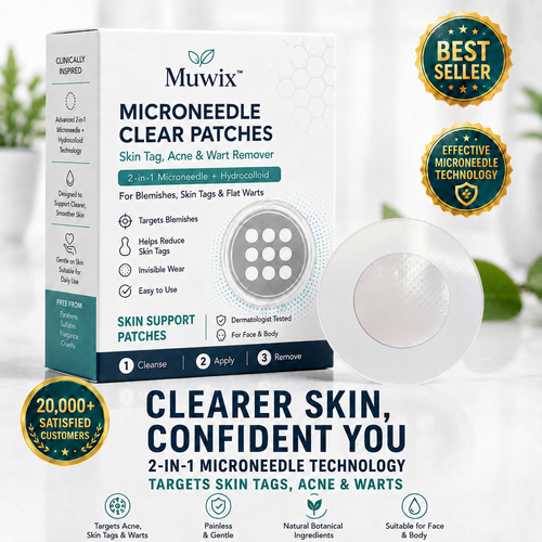 🔥NEYEROS®2-in-1 Microneedle & Hydrocolloid Patch🍀| Removes Raised Moles, Acne, Flat Warts & Skin Tags | Helps Improve Wrinkles, Scars & Blemishes | Invisible Patches for Face & Body