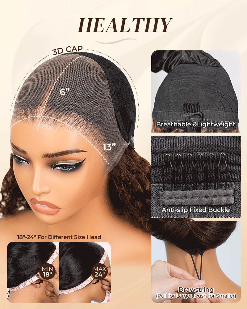 Arabella 13x6 Three-Go™ 280% High Density Ombre Highlight Honey Blonde Glueless Wig Loose Body Wave Bob Wig With Drawstring